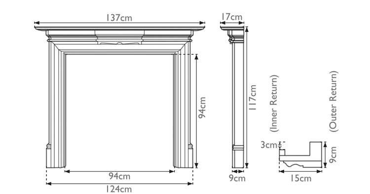 Grand Fire Surround Measurements