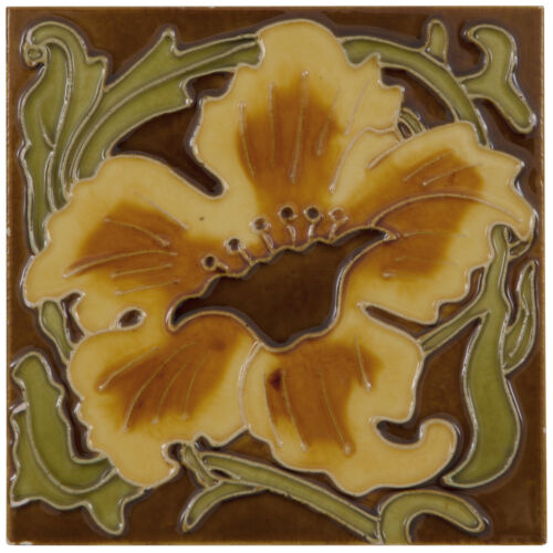 Set of 10 Yellow Flower Tiles