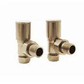 angled manual towel rail valves brushed brass range