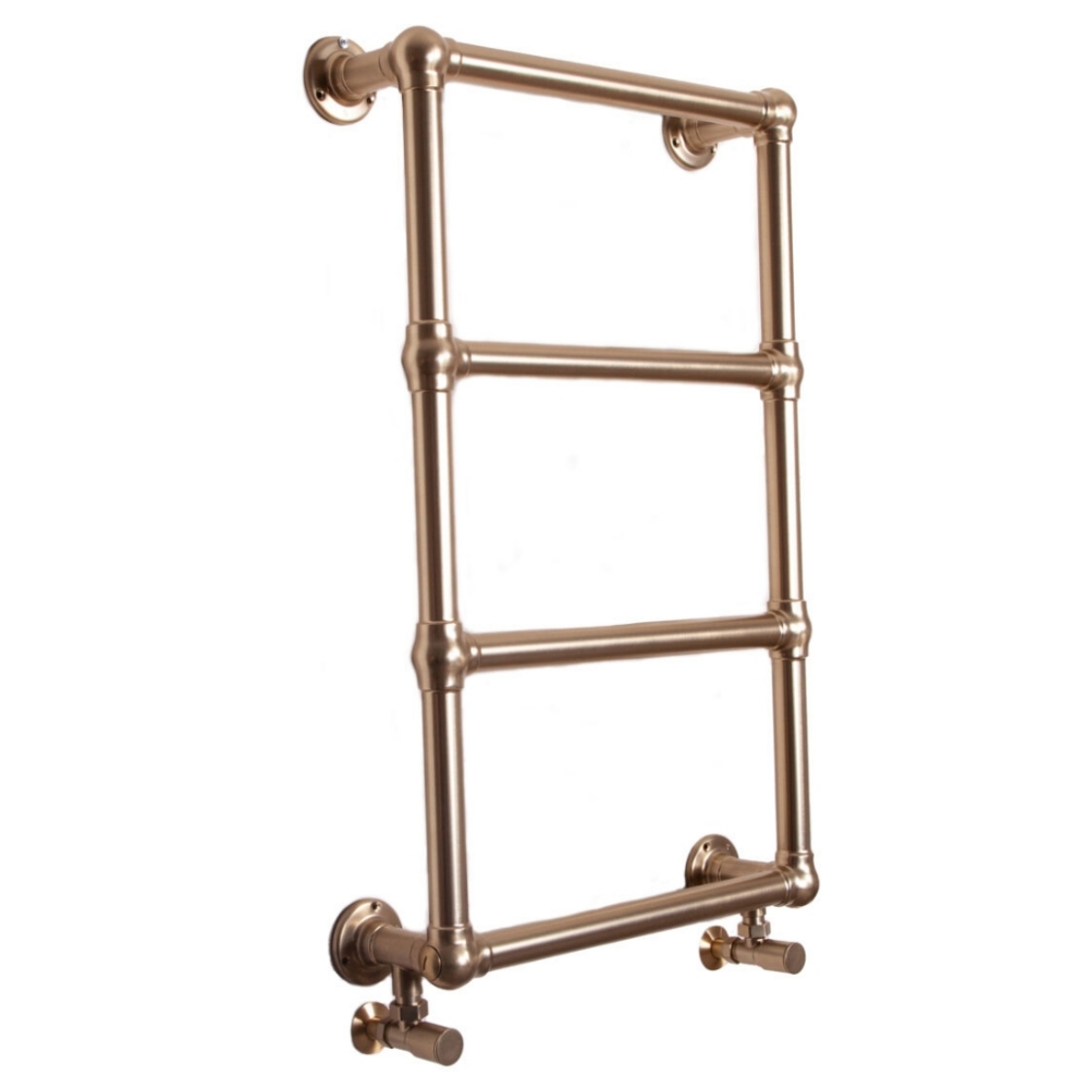 Bassingham Steel Wall Mounted Towel Rail Brushed Brass 770mm x 500mm