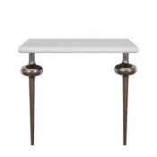 white marble vanity top c with nickel globe legs range