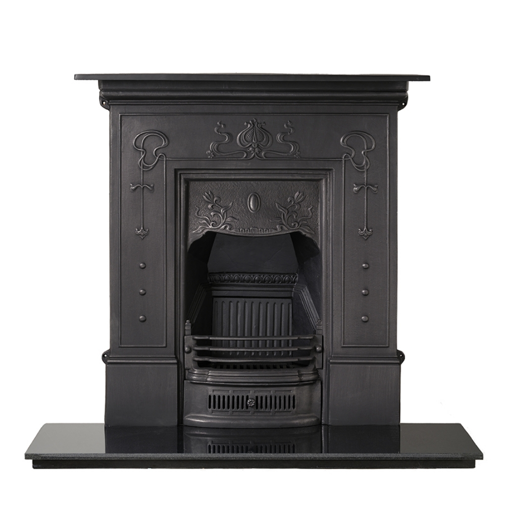 Bella Cast Iron Combination Fireplace - Black