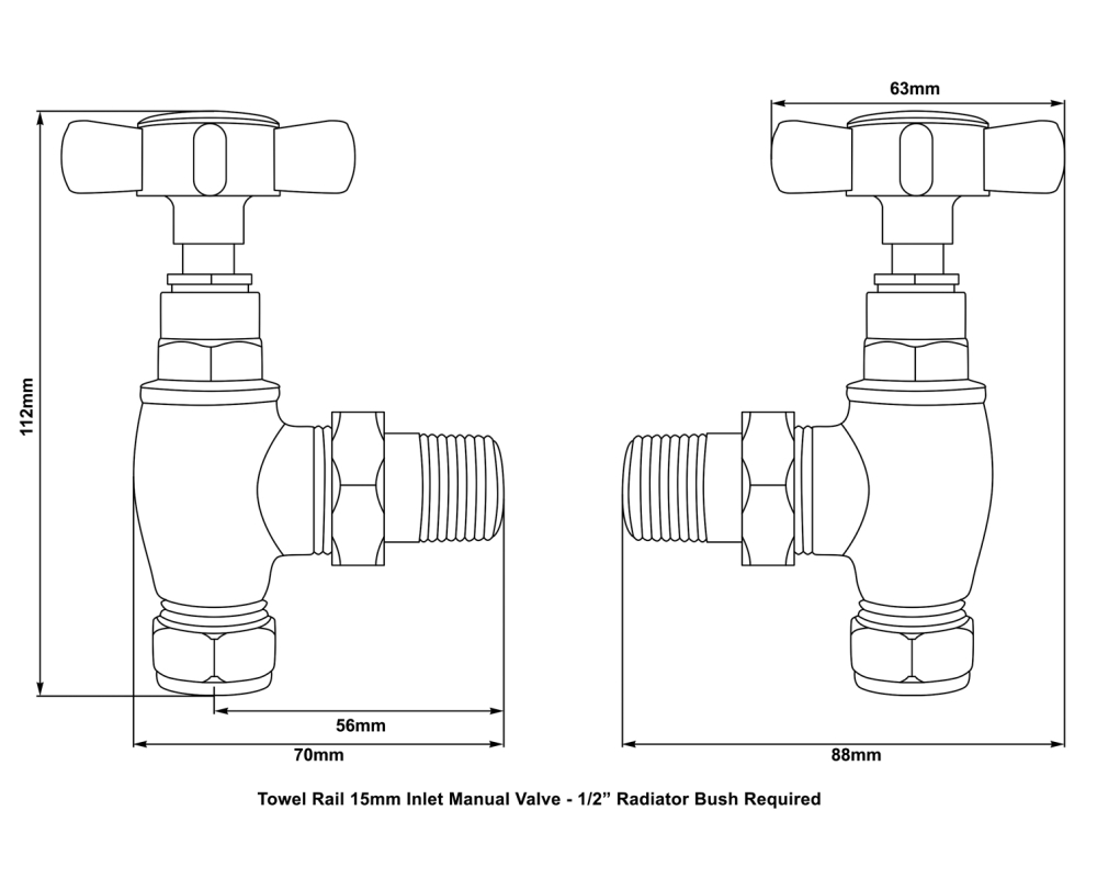 Towel Rail Manual Valve Technical
