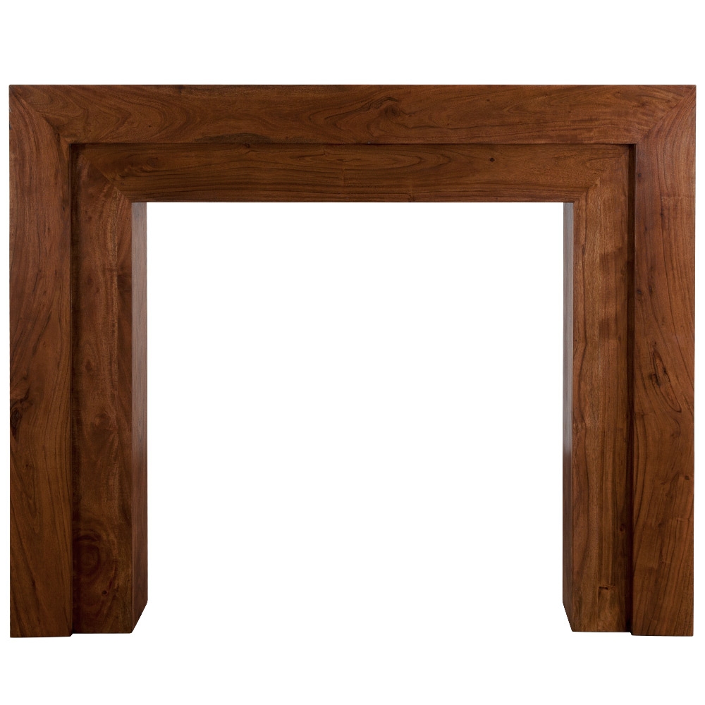 Vermont Dark Lacquered Acacia Fireplace Surround