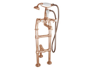 Freestanding Bath Shower Mixer Taps With Support Copper 580mm